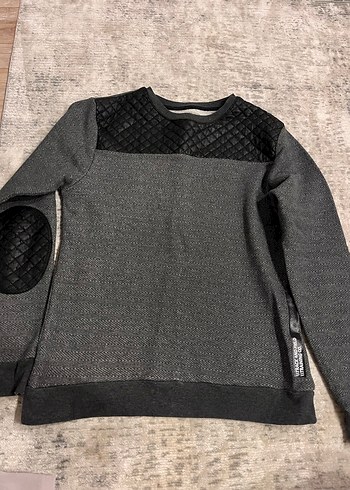 Gri deri Desenli Erkek Sweatshirt - Görsel 2