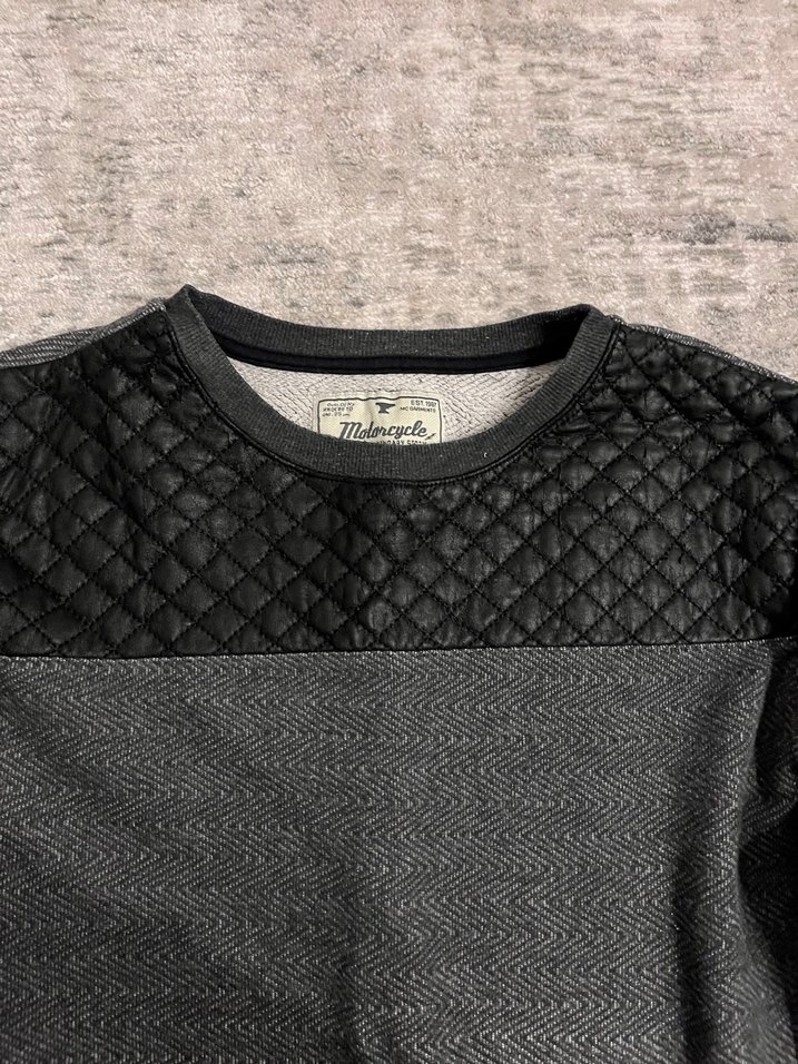 Gri deri Desenli Erkek Sweatshirt - Görsel 5