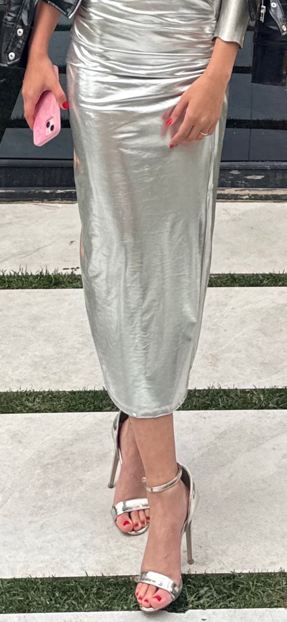 Gümüş Bilekten bağlamalı topuklu - Görsel 2