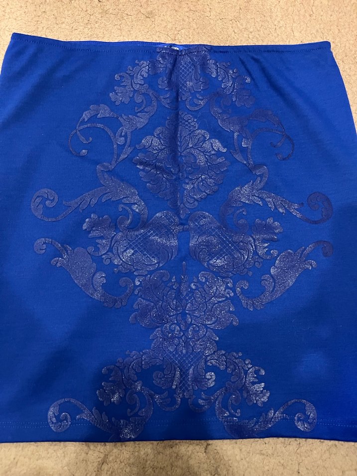 Mavi İşleme Detaylı Mini Etek - Görsel 2