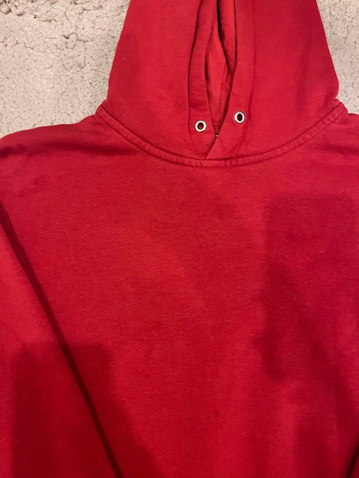 Kadın Kırmızı Kapüşonlu Basic Sweatshirt - Görsel 2