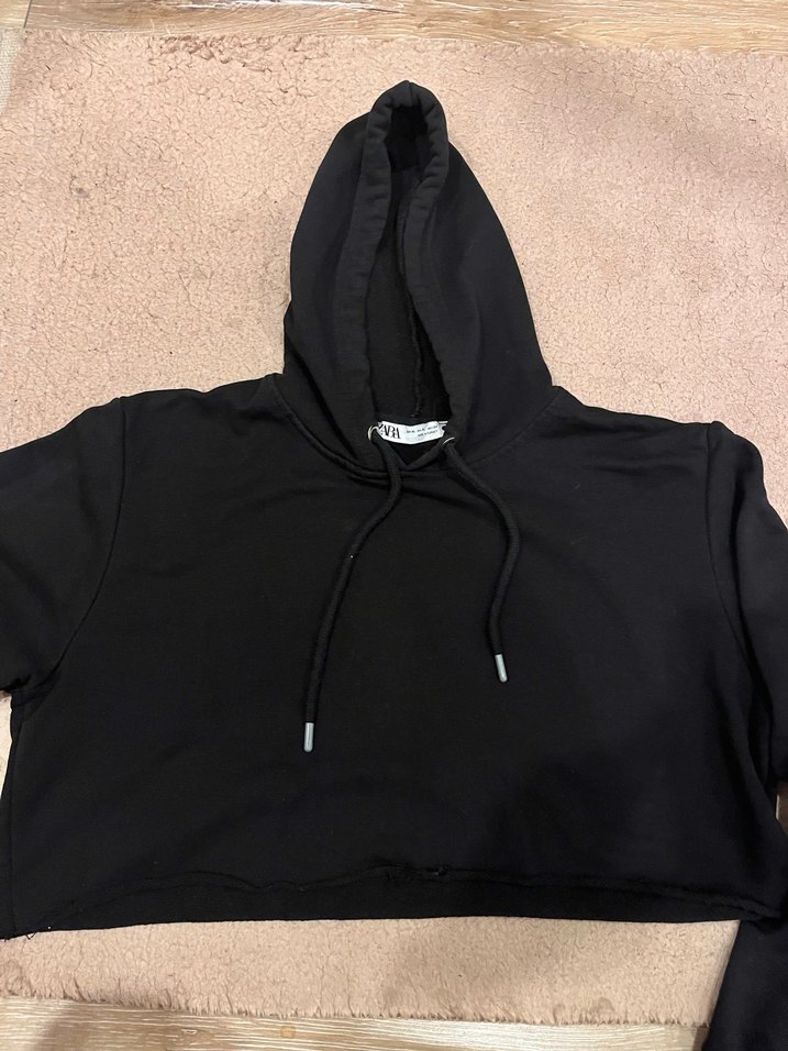 Siyah Kapüşonlu Rahat Kesim Sweatshirt - Görsel 3