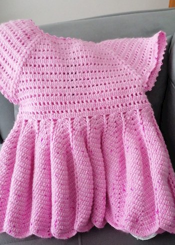 Pembe Örgü Bebek Kız Tulumu - Görsel 2