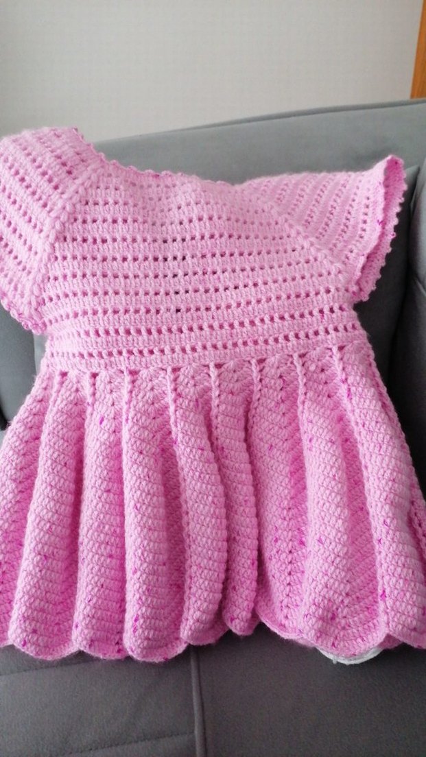 Pembe Örgü Bebek Kız Tulumu - Görsel 2