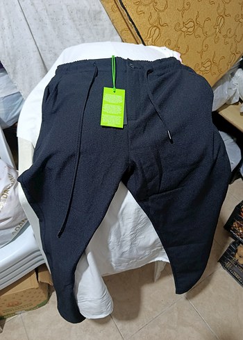 Erkek Siyah Kuşaklı kumaş pantolon - Görsel 2