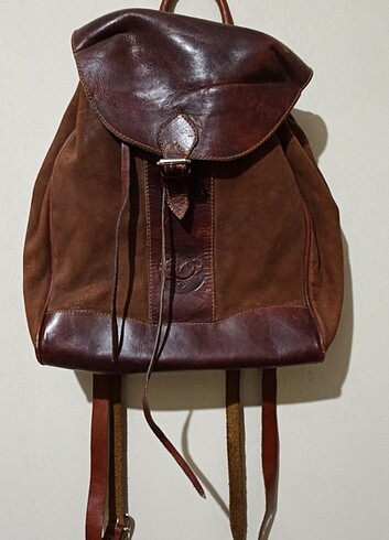 Deri vintage sırt çantası