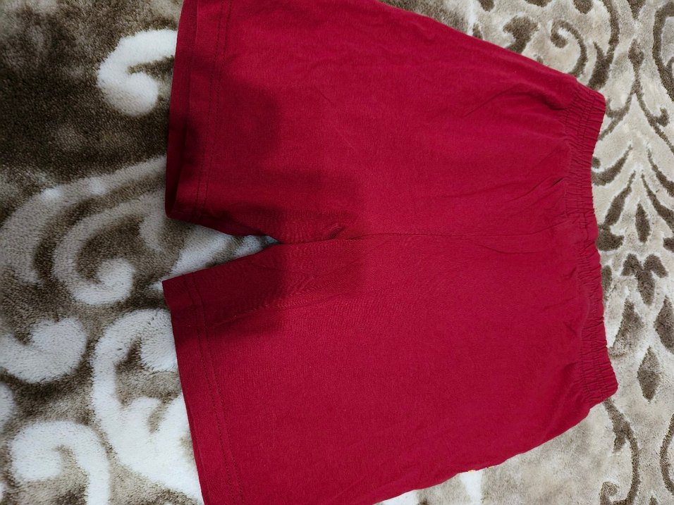 Kırmızı Erkek Şort, Elastik Bel, Baskılı - Görsel 2