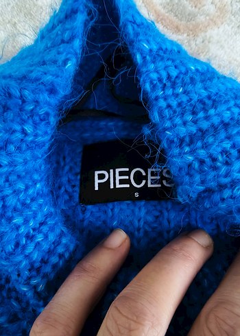 Mavi Kadın Boğazlı Örgü Kazak - Görsel 3