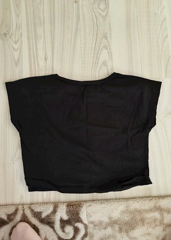 Kız Çocuk Renkli Baskılı Siyah Tişört - Görsel 2