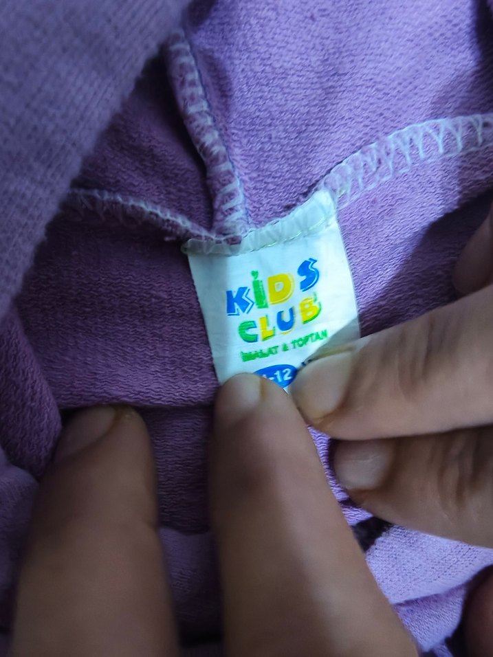 Mor Kapüşonlu Kız Sweatshirt Mickey Mouse Baskılı - Görsel 3