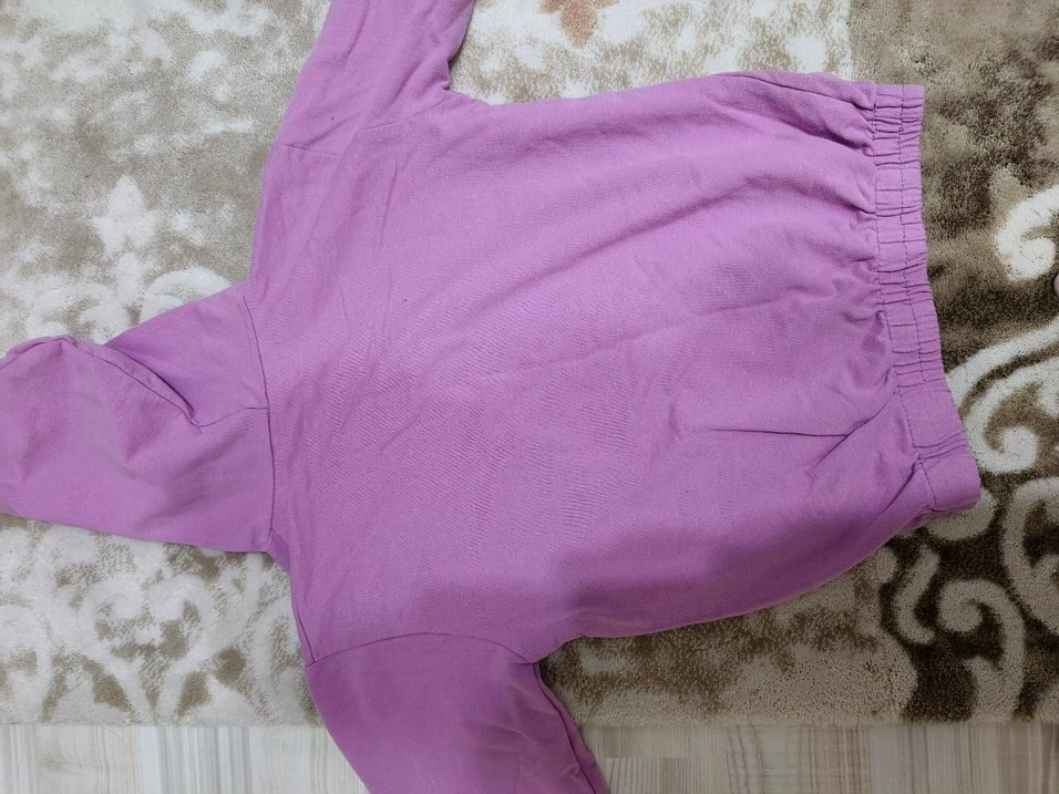 Mor Kapüşonlu Kız Sweatshirt Mickey Mouse Baskılı - Görsel 2