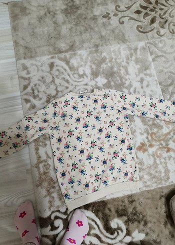 Renkli Baskılı Beyaz Kız Sweatshirt - Görsel 2