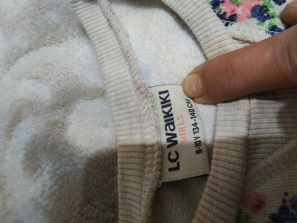 Renkli Baskılı Beyaz Kız Sweatshirt - Görsel 3