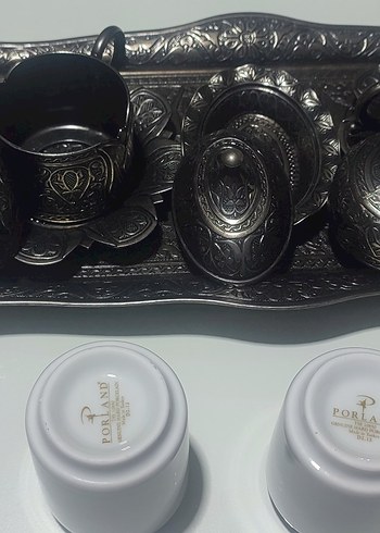 Siyah İşlemeli Kahve Fincanı Seti - Görsel 5