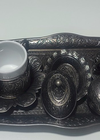 Siyah İşlemeli Kahve Fincanı Seti - Görsel 2