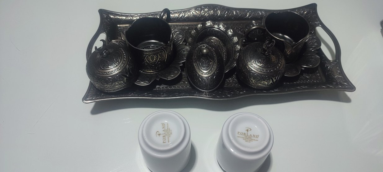 Siyah İşlemeli Kahve Fincanı Seti - Görsel 5