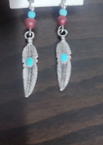 Renkli Boncuklu Bohem Tüy Küpe - Görsel 2