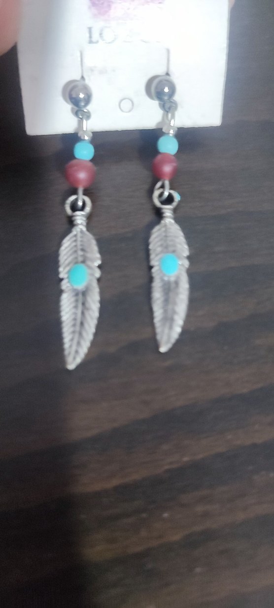 Renkli Boncuklu Bohem Tüy Küpe - Görsel 2