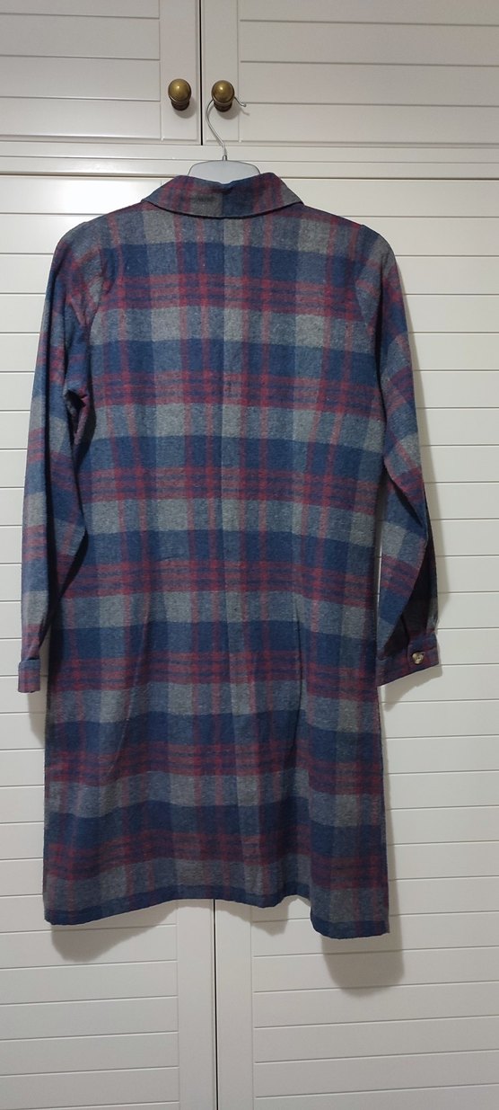 Düğmeli Uzun Kollu Ekose Kadın Gömlek - Görsel 2