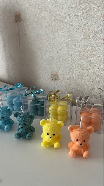 hediyelik bubble mum ve ayıcıklar