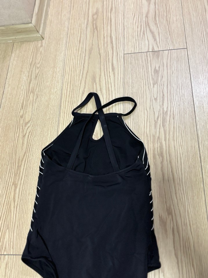 Siyah Zebra Desenli İnce Askılı Mayo - Görsel 2