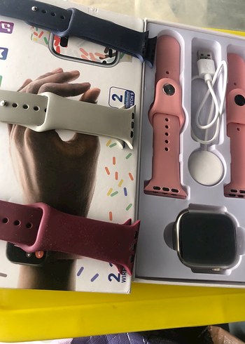 S9 pro max watch 9 arzalı 5 kordon 1 şarj cihazı kutusu