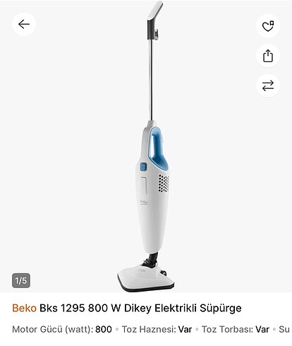 Beko kablolu dikey süpürge