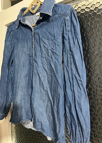 m Beden lacivert Renk OXXO Denim Uzun Kollu Gömlek 40