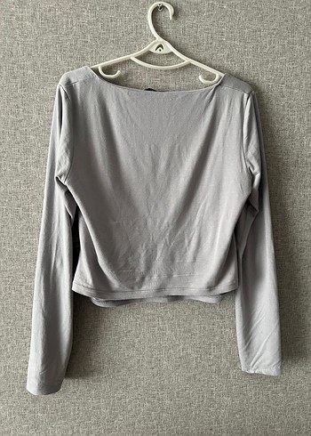 Addax GRİ CROP BLUZ