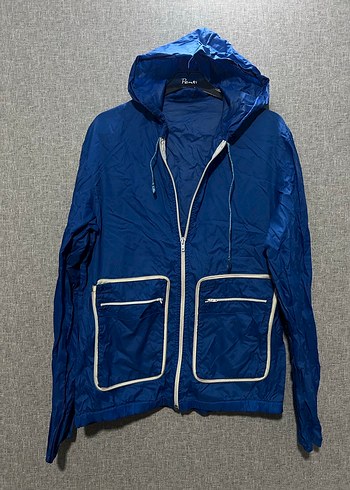 Kapüşonlu mavi yağmurluk - Görsel 2