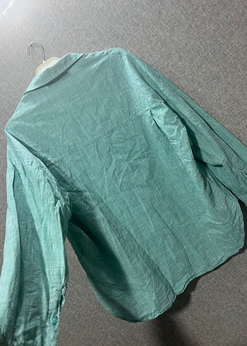44 Beden Yeşil Oversize Uzun Kollu Gömlek