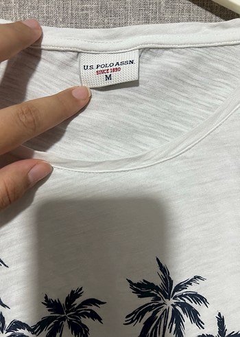 m Beden beyaz Renk U.S. Polo Assn. Beyaz Baskılı Tişört