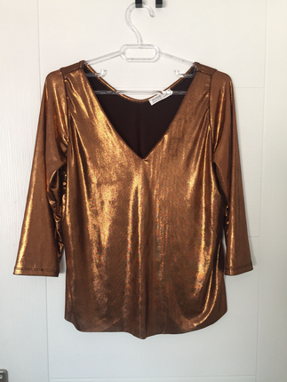 Metalik bronz bluz