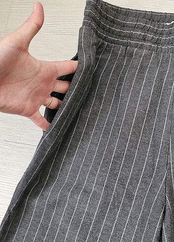 s Beden gri Renk Gri çizgili kumaş pantolon
