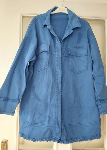 Mavi Düğmeli Kadın Denim Ceket - Görsel 3