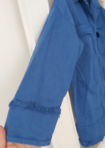 Mavi Düğmeli Kadın Denim Ceket - Görsel 2