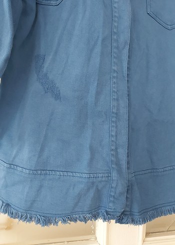 Mavi Düğmeli Kadın Denim Ceket - Görsel 4