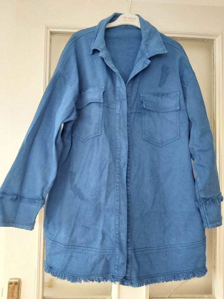 Mavi Düğmeli Kadın Denim Ceket - Görsel 3