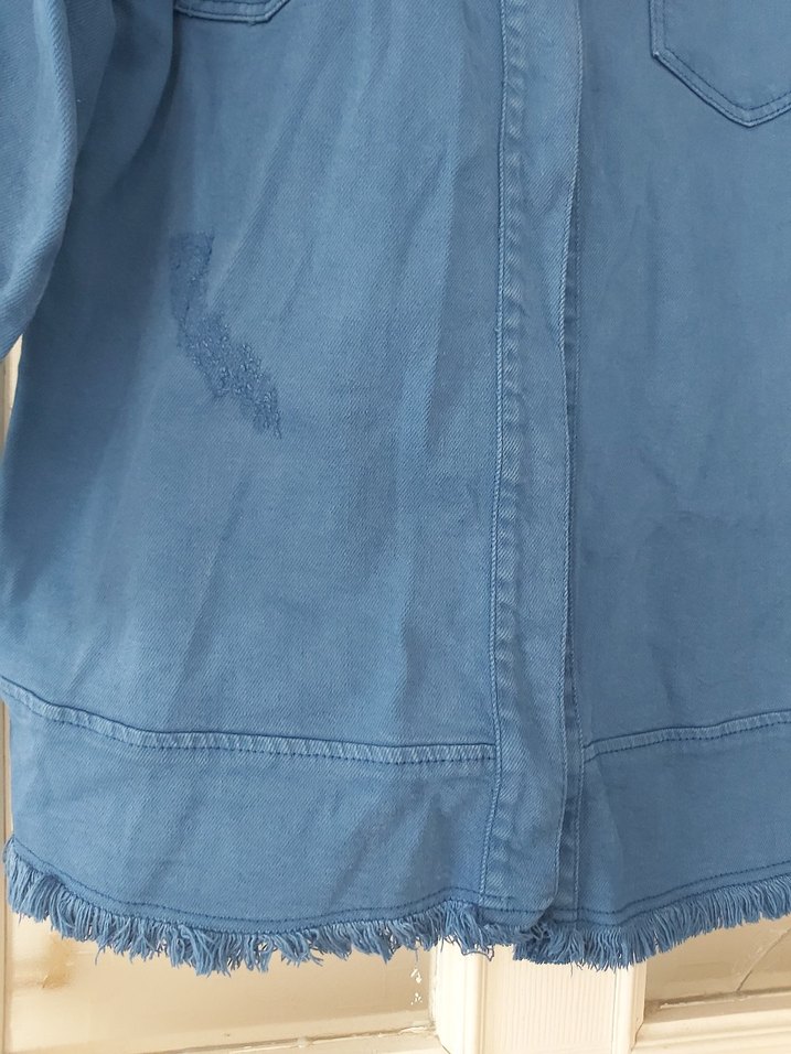 Mavi Düğmeli Kadın Denim Ceket - Görsel 4