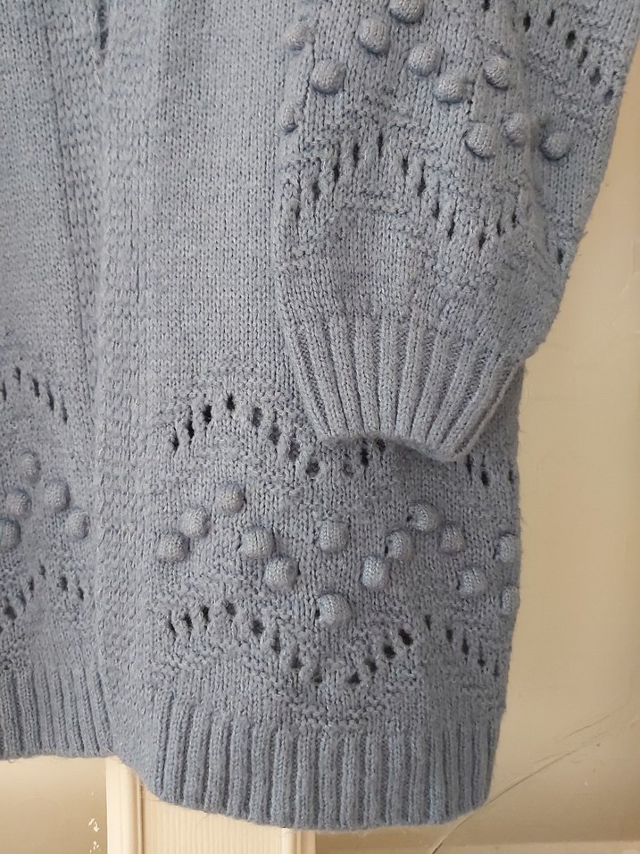 Gri Uzun Örgü Kadın Hırka - Görsel 5