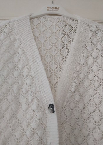 Bohem Tarz Beyaz Örgü Kadın Hırka - Görsel 3