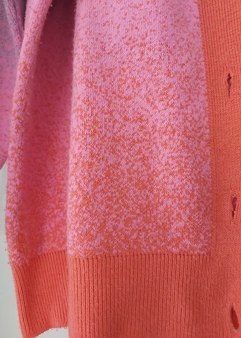 Kadın Çok Renkli Bağlamalı Örgü Hırka - Görsel 2