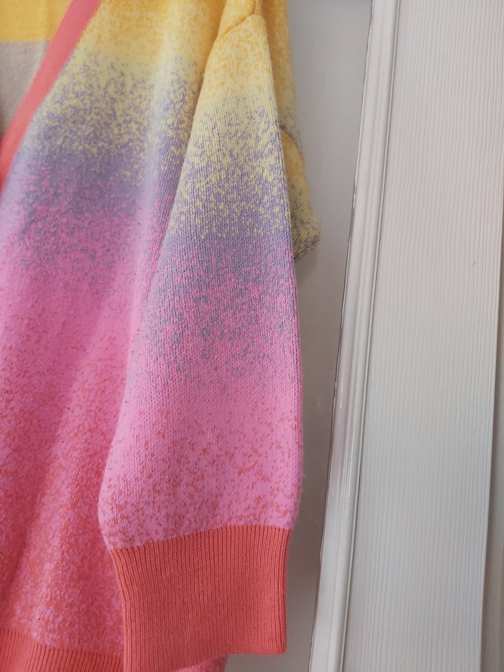 Kadın Çok Renkli Bağlamalı Örgü Hırka - Görsel 3