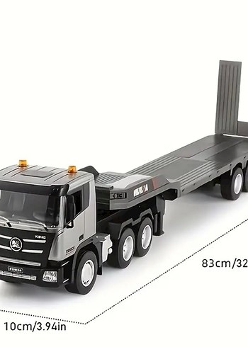 Gri Oyuncak Düz Yük Taşıyıcı Tır