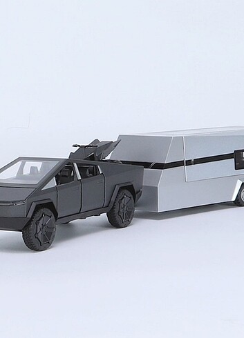  Beden Tesla Cybertruck + Karavan + ATV tam set metal 1:32
