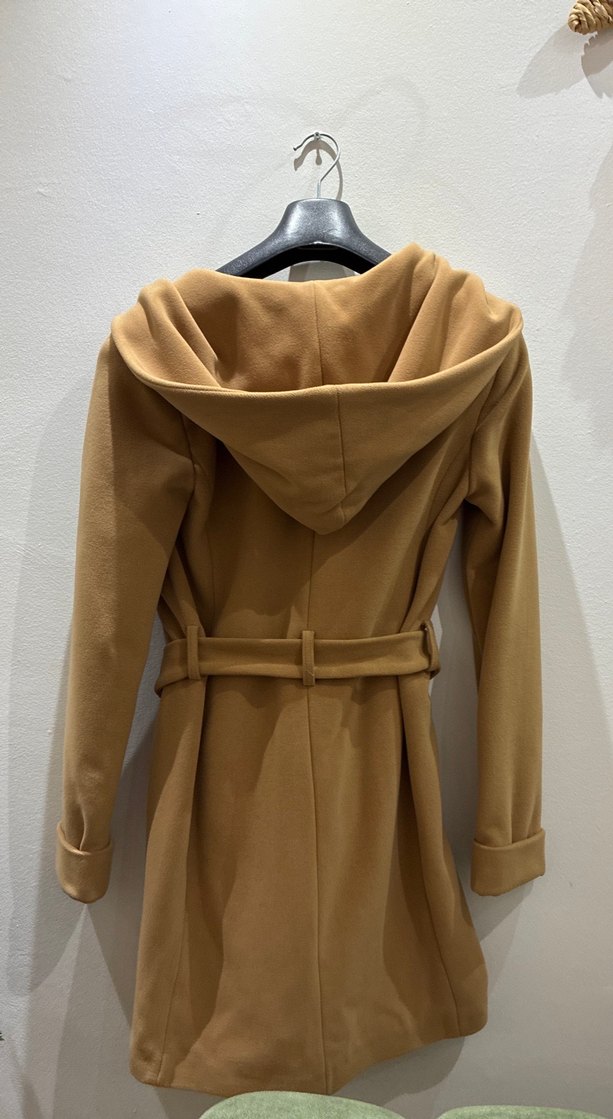 Kemerli Bej Kadın Uzun Kaban - Görsel 3