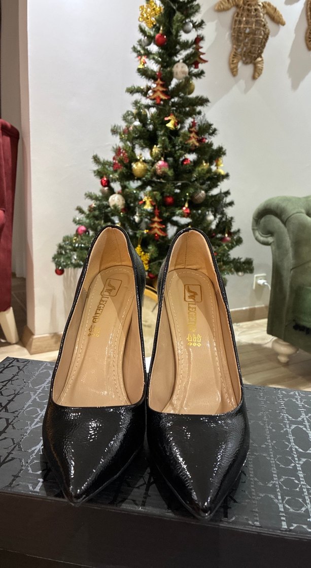 Siyah Rugan Yılan Desenli Stiletto - Görsel 3