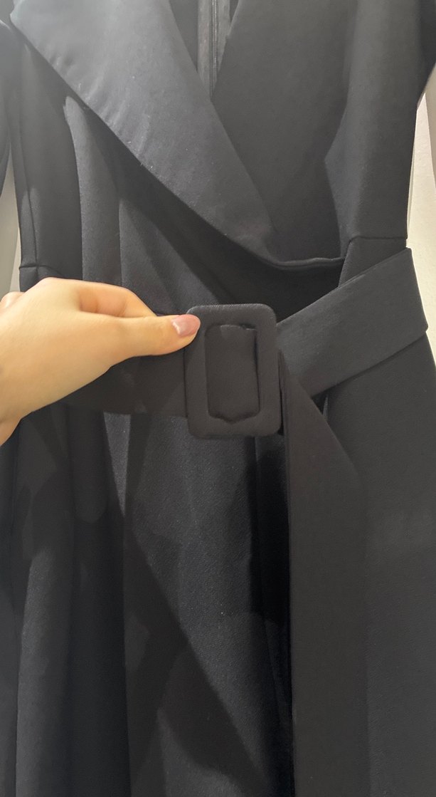 Adil ışık kadın siyah yarım kollu tulum - Görsel 2