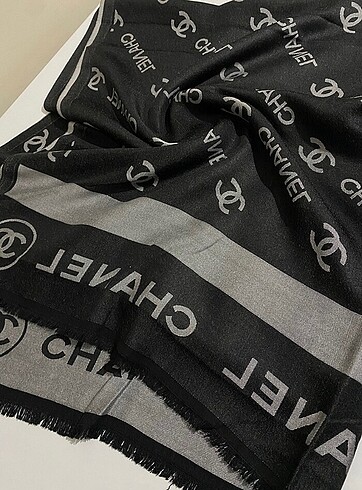  Beden Chanel gri siyah şal