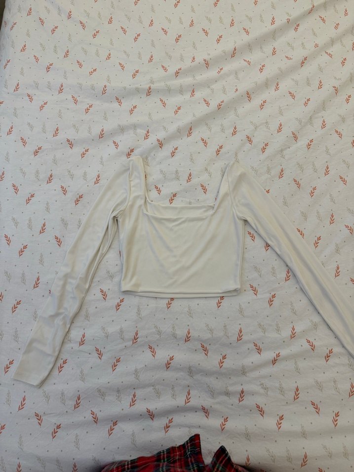 Kadın Beyaz Uzun Kollu Basic Bluz - Görsel 2